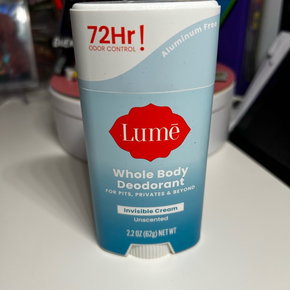 Lume Whole Body Deodorant - Invisible Cream unscented 2.2 oz 72HR odor control